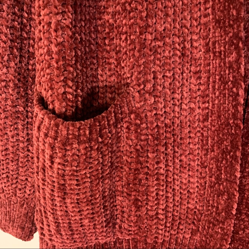Seven7 Burgundy Chenille Cardigan Sweater - Picture 3 of 9